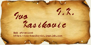 Ivo Kašiković vizit kartica